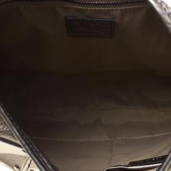 Pre Owned Burberry Metallic Dark Grey Nova Check Brooke Warrior Hobo