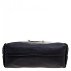 مملوكة مسبقًا Burberry Black Leather and House Check Fabric Little Crush Crossbody Bag