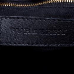 مملوكة مسبقًا Burberry Black Leather and House Check Fabric Little Crush Crossbody Bag