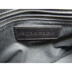 Pre Owned Burberry Black Haymarket Check Coated Canvas /Leather Portrait Minford Tote
