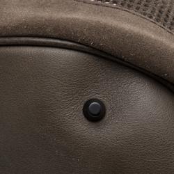 Pre Owned Burberry Grey Perforated Suede Oversize Hobo