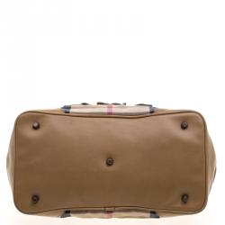 مملوكة مسبقًا Burberry Brown House Check Fabric Aurelia Shoulder Bag
