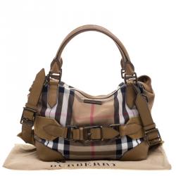 مملوكة مسبقًا Burberry Brown House Check Fabric Aurelia Shoulder Bag
