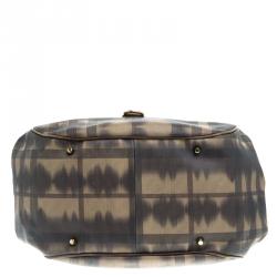 Pre Owned Burberry Brown Tie Dyed Smoked Check PVC Hobo