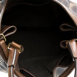 Pre Owned Burberry Brown Tie Dyed Smoked Check PVC Hobo