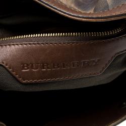 Pre Owned Burberry Brown Tie Dyed Smoked Check PVC Hobo