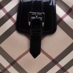 Pre Owned Burberry Black Nova Check PVC Brooke Hobo