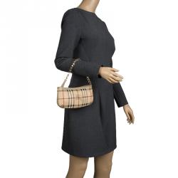 Burberry Haymarket Check Clara Pochette - Neutrals Mini Bags
