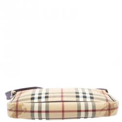 Pre Owned حقيبة يد صغيرة بربري PVC كاروهات هايماركت بنية