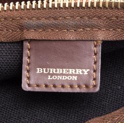 Pre Owned حقيبة يد صغيرة بربري PVC كاروهات هايماركت بنية