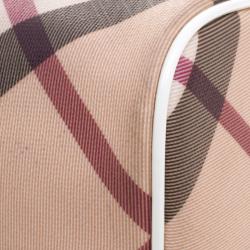 Pre Owned Burberry White Nova Check PVC Chester Boston Bag