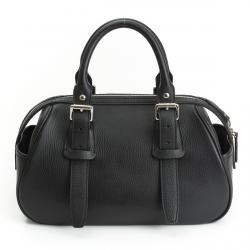 Pre Owned حقيبة بربري جلد حُبيبي سوداء