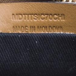 Pre Owned Burberry Light Brown House Check Fabric Wristlet Clutch