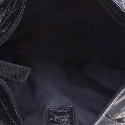 Pre Owned Burberry Black Beat Check Nylon Hobo