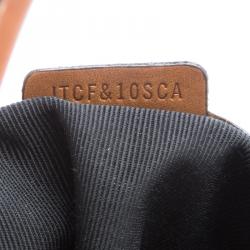 Pre Owned حقيبة بربري بولينغ جلد نوبوك بنية/ خضراء مصفرة