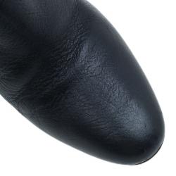 مملوكة مسبقًا بوت ركبة بربري بإبزيم كعب جاكارد أسود مقاس 36.5