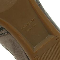 Pre Owned Burberry Metallic Leather and Novacheck Canvas Sneakers Size 37