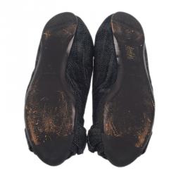Pre Owned Burberry Grainy Denim Ballet Flats Size 37
