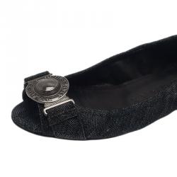 Pre Owned Burberry Grainy Denim Ballet Flats Size 37
