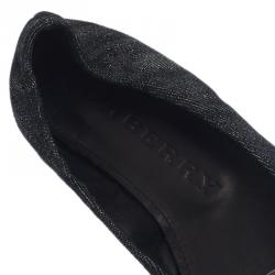 Pre Owned Burberry Grainy Denim Ballet Flats Size 37