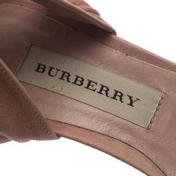 مملوكة مسبقًا Burberry Blush Pink Leather Marham Buckle Sandals Size 37.5