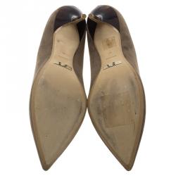 Pre Owned حذاء كعب عالى بربري مودسلي مقدمة مدببة سويدي رصاصي مقاس 40