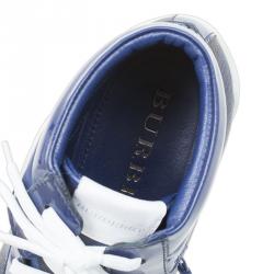 مملوكة مسبقًا Burberry Blue Ombre Nova Check Canvas and Leather Hi Top Sneakers Size 39