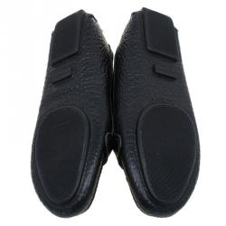 Pre Owned Burberry Black Grain Leather Signature Loafers Size 39