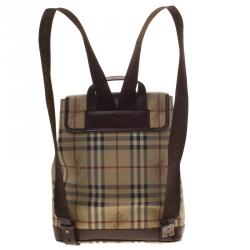 Burberry Beige/Brown Haymarket Check Backpack