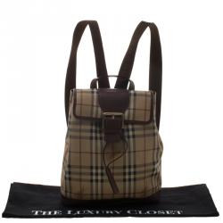 Burberry Beige/Brown Haymarket Check Backpack