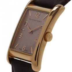 مملوكة مسبقًا Burberry Grey Gold-Plated Stainless Steel BU3001 Women's Wristwatch 20MM