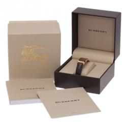 مملوكة مسبقًا Burberry Grey Gold-Plated Stainless Steel BU3001 Women's Wristwatch 20MM