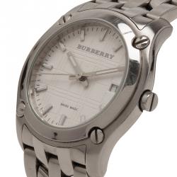 Pre Owned Burberry White Stainless Steel Women's Wristwatch 29MM