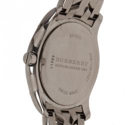 Pre Owned Burberry White Stainless Steel Women's Wristwatch 29MM