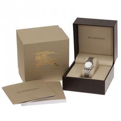 Pre Owned Burberry White Stainless Steel Women's Wristwatch 29MM