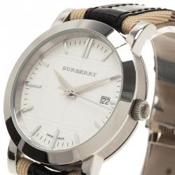 Burberry White Stainless Steel Heritage BU1388 Women's Wristwatch 38MM 