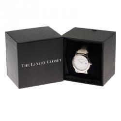 Pre Owned Burberry White Stainless Steel Heritage BU1388 Women's Wristwatch 38MM 