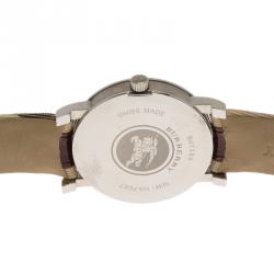 Pre Owned Burberry White Stainless Steel Heritage BU1389 Women's Wristwatch 38MM 
