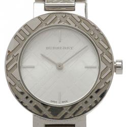 Pre Owned Burberry Silver Gold Plated Stainless Steel Heritage Collection Women's Wristwatch 36MM