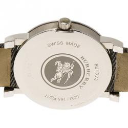 Pre Owned Burberry Silver Stainless Steel Heritage BU1378 Women's Wristwatch 38MM 