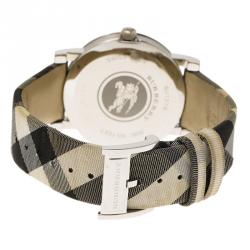 Pre Owned Burberry Silver Stainless Steel Heritage BU1378 Women's Wristwatch 38MM 