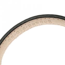 Pre Owned Bvlgari Serpenti Forever Enamel Double Coiled Silver Leather Gold Plated Bracelet