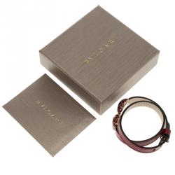 Pre Owned Bvlgari Red Serpenti Forever Leather Bracelet Small