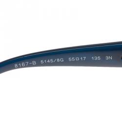 Pre Owned Bvlgari Blue Silver Tone Flower Crystal Embellished Square Sunglasses