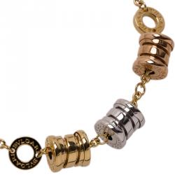 Pre Owned Bvlgari B.ZERO1 3-Elements 18K Yellow, White and Pink Gold Soft Bracelet 