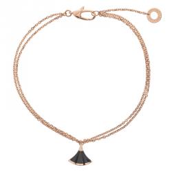 Pre Owned Bvlgari Divas' Dream Onyx Rose Gold Bracelet