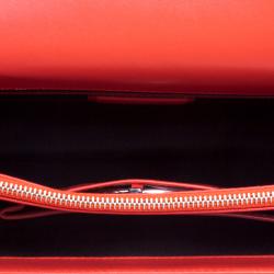 Bvlgari Scarlet Red Leather Large Ruffled Serpenti Forever Shoulder Bag