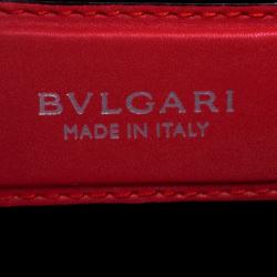 Bvlgari Scarlet Red Leather Large Ruffled Serpenti Forever Shoulder Bag