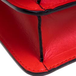 Bvlgari Scarlet Red Leather Large Ruffled Serpenti Forever Shoulder Bag