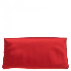 Pre Owned Bvlgari Red Satin Monete Clutch